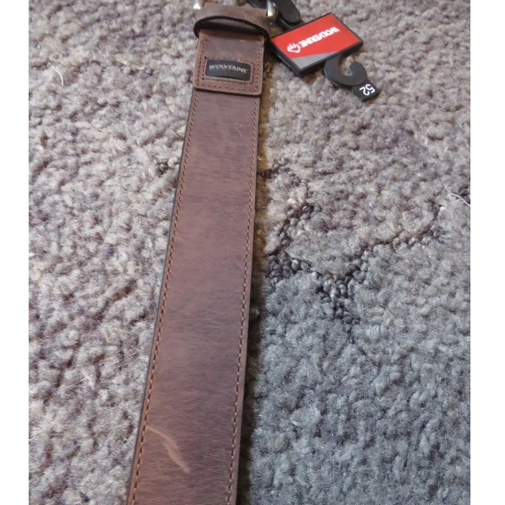 Wolverine Genuine Leather Men's Belt Size 52 High Quality Nickle Finish